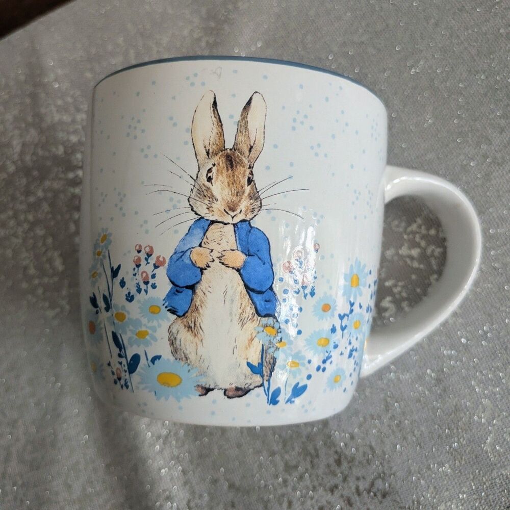 Frederick Warne &Co Peter Rabbit Coffee Tea 16 oz Mug Beatrix Potter Blue Whimsy